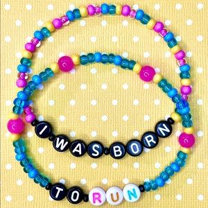 I Was Born To Run RunDisney Inspired Bracelets Marathon Runner Race WDW